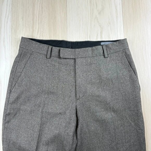 John Varvatos Mens Gray Pure Wool Flat Front Straight Leg Dress Pants Size 46 - Picture 3 of 12